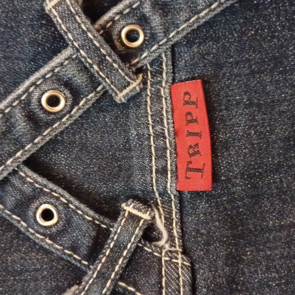 TRIPP NYC DENIUM BONDAGE PANTS SIZE 16 BLUE - Picture 12 of 16